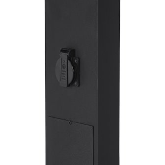 Lampa ogrodowa słupek metalowy czarny 100cm Luton gniazdo IP44 zamknięte